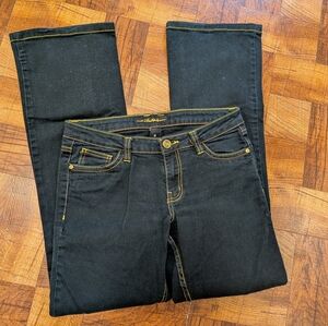 Southpole Black Gold Embroidered Streetwear Jeans Juniors Women's 9 Straight Leg